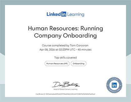 Lynda.com Human Resources: Running Company Onboarding Course (2016)