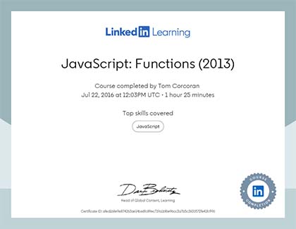 Lynda.com JavaScript: Functions Course (2013)