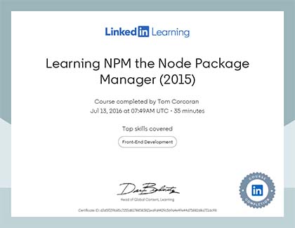 Lynda.com Learning NPM the Node Package Manager Course (2016)