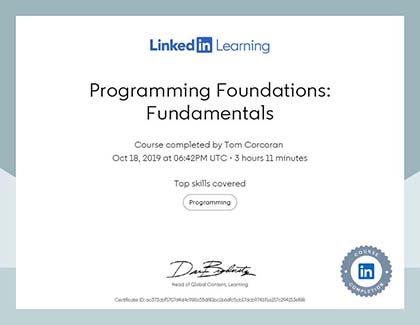 LinkedIn Learning Programming Foundations: Fundamentals Course (2019)