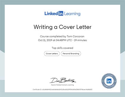 LinkedIn Learning Writing a Cover Letter Course (2019)