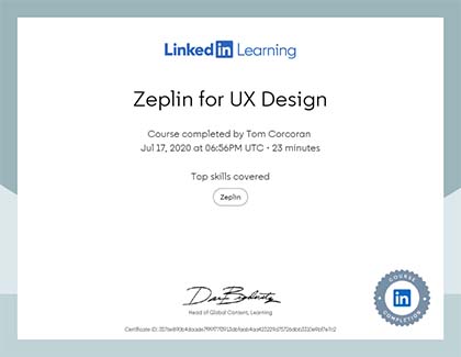 LinkedIn Learning Zeplin for UX Design Course (2020)