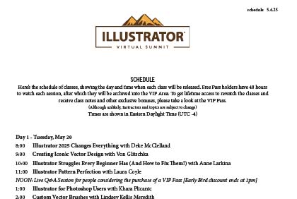 Illustrator Virtual Summit 2025 Schedule (PDF)