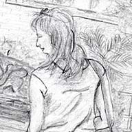 Woman at a Botanical Garden Illustration