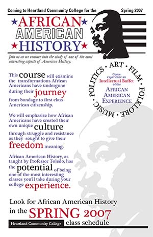 Heartland Community College African American History Course Spring 2007 Flyer